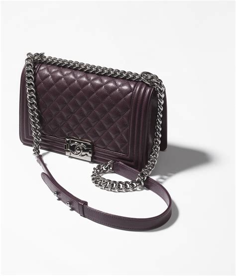 Boy chanel handbag, Shiny grained calfskin & ruthenium